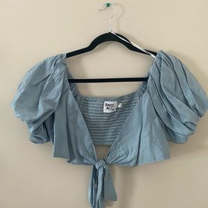Princess Polly blue crop top